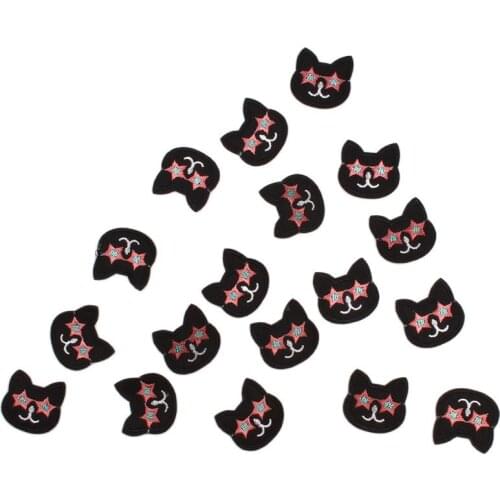 10pcs Iron On Black Cat Patch Cartoon Mini Animal Stickers DIY Patches For Jeans Shoes Shirts Dress Clothing Repair Appliques