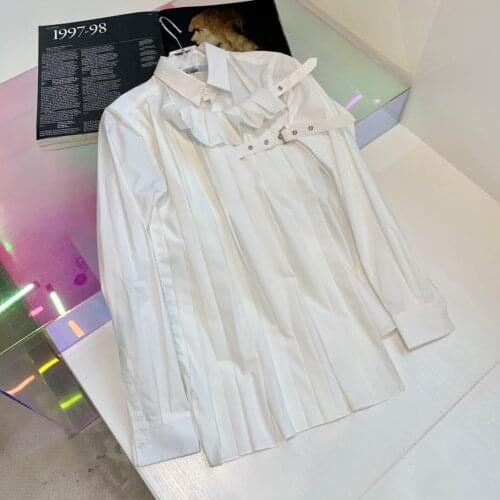 1223 womens clothing long sleeve white 100% cotton shirt fashion new brand design shirts