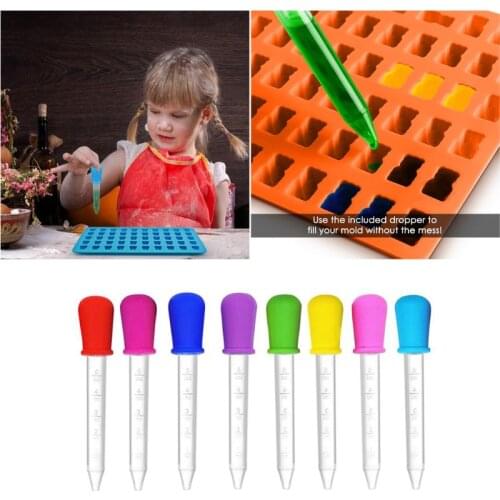 6pc Random color Baby Dropper Medicine Feeder Child Medicine Device Silicone Pipette Liquid Food Dropper Infant Utensils