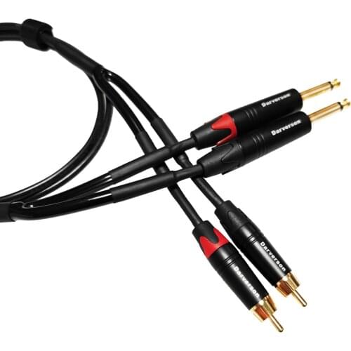RCA to 6.35mm 1/4 TRS TS audio aux cable jack plug connector adapter convert speaker amplifier cord wire