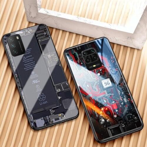 Auroras For Redmi Note 9S Case Explorer Painted Tempered Glass Silicon Protective For Redmi Note 9 Pro Max Cover Poco F2 Pro M3