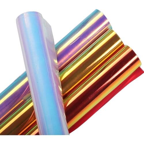 SUNICE Festival Decorative Films Neo Chrome 4 Colors Holographic Heat Transfer Vinyl HTV T-Shirt Iron On Heat Press PET50cmX60cm