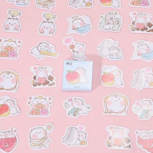 45 pcs/pack Kawaii Hamster Baby Label Stickers Set Cute Decorative Planner Scrapbooking Stickers DIY Diary Album Stick Lable
