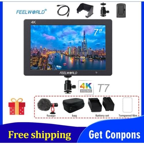 Feelworld T7 7 Inch hd monitor DSLR 1920x1200 LCD IPS Display 4K input output for Sony field cameras handheld stabilizer