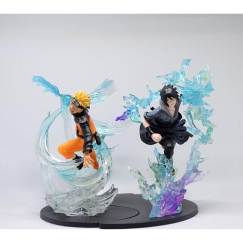 Anime Naruto Battle Sasuke VS Uzumaki Naruto Helix Maru Battlefield Action Figure Boxed Decoration Childrens Gift Collectio