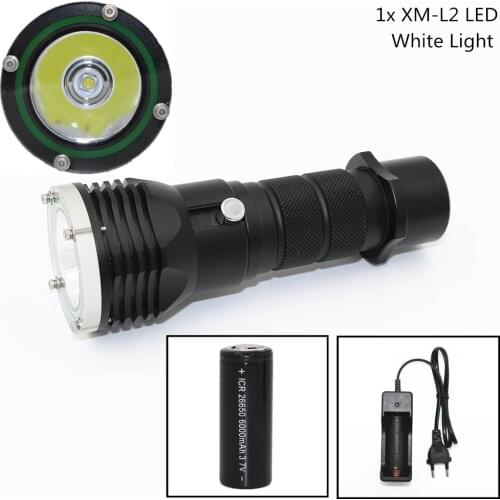 Scuba Diving Flashlight XM-L2 LED 1200LM Underwater 50M Waterproof Lanterna Power By 18650 or 26650 Battery