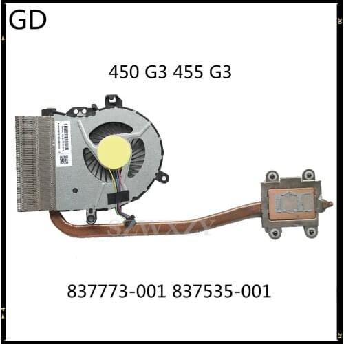 GD Original For HP 450 G3 455 G3 Laptop Cooling Radiator HeatSink 837773-001 837535-001 With FAN Full Tested Fast Shipping