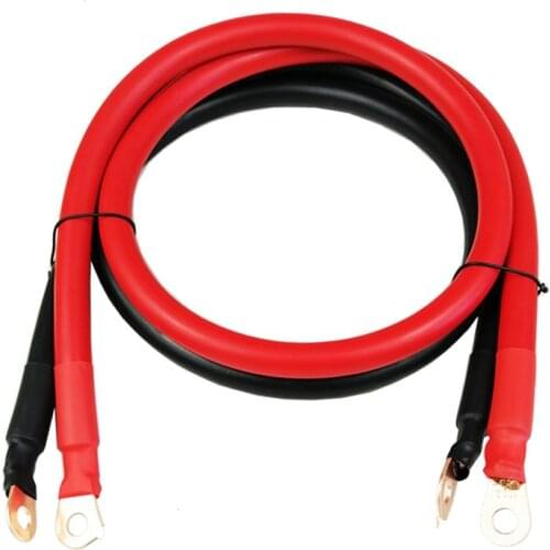 2WG Lug Ring Negative Positive Power Parallel Series Connection Terminal Copper Wire Battery Inverter Cables for Solar RV Car