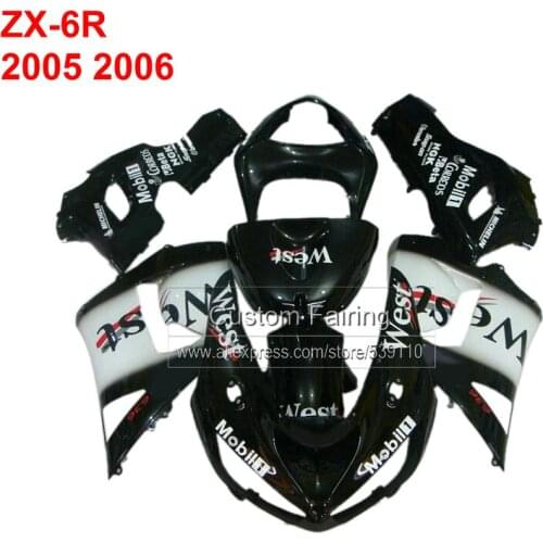 Injection Motorcycle fairing kit for Kawasaki zx6r zx 6r Ninja 2005 2006 05 06 fairings RG125