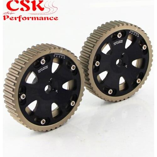 2Pcs Cam Gear Pulley Kit Fit For Mitsubishi Lancer EVO 1-9 ECLIPSE DSM 4G63 Black