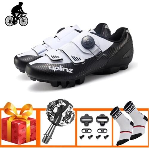 Cycling shoes add SPD pedals for women men mountain bike sneakers breathable Athletic self-locking Non-slip racing bicycle shoes