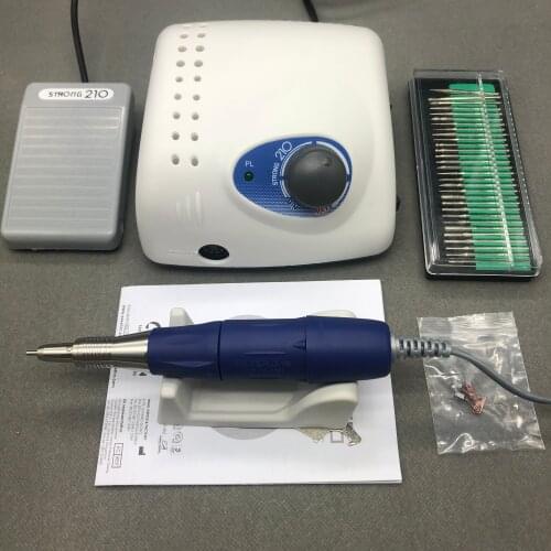 New 45000RPM Electric Nail Drill Machine Strong 210 plus 105L 2.35mm Model Manicure Pedicure Nail File Bit Nail Art Equipment