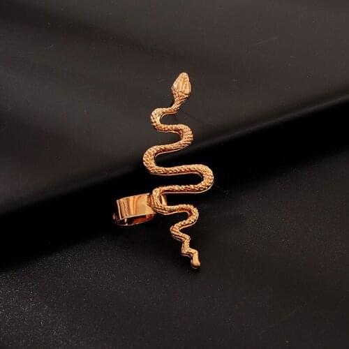 Fashion Punk Snake Shaped Ear Cuff Earrings for Women Vintage Gold Metal Clip on Earring Party Gift Boho Jewelry Aretes De Mujer