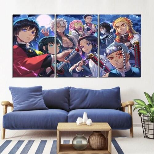 Wall Art Home Decor Demon Slayer Kimetsu No Yaiba Canvas Painting Modern Picture Print Cartoon Role Modular Poster Living Room