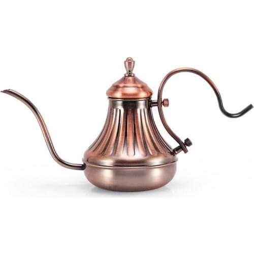 Stainless Steel Pour Over Kettle Aged Look Long Spout Coffee Kettle Suit for Electric Gas Stove Easy to Handle Drip Coffee Pot