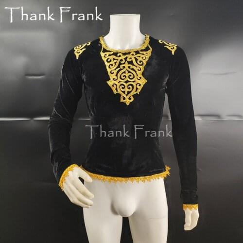 New Mens Prince Ballet Top Adult Velvet Long Sleeve Jazz Costume Custom Made Boys Ballet Dance Costume Male Dance Wear Coat