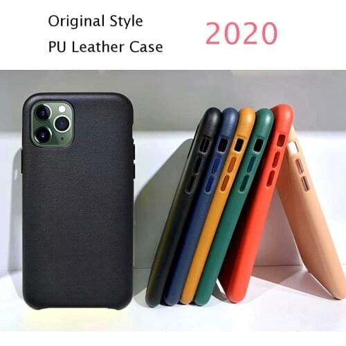 Original Official Style PU Leather Case For Apple iPhone 12 Mini Pro Max XS XR X SE 11 Max 2020 Shockproof Cover NO LOGO