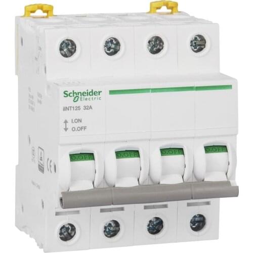 Original Export IINT125 Isolation Switch, 4P 32A 400VAC 50 / 60hz 4ka Mini Switch-disconnector Alone DIN Rail Mounting A9S68432