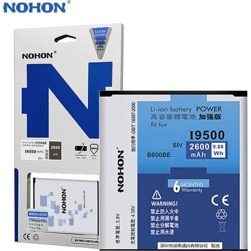 Original NOHON Battery For Samsung GALAXY S4 SIV I9500 I9505 I9508 I9507V With NFC Bateria Replacement Batteries Batarya 2600mAh