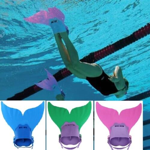 Adult Kids Children Swimming Fins Training Flipper Mermaid Swim Fin Swimming Soft Foot Flipper Diving Feet Tail Monofins