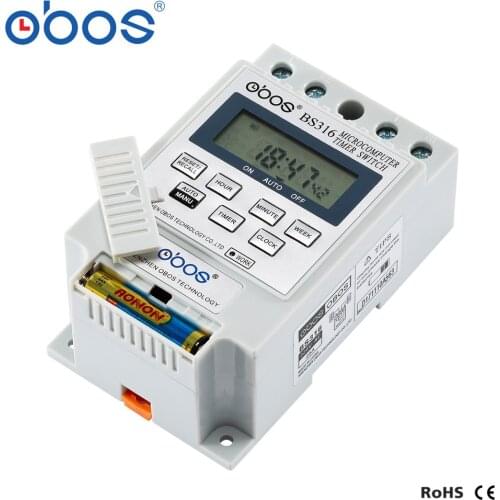 New BS316 25A Intelligent Microcomputer Programmable Electronic Timer Time Switch Relay Controller AC230V