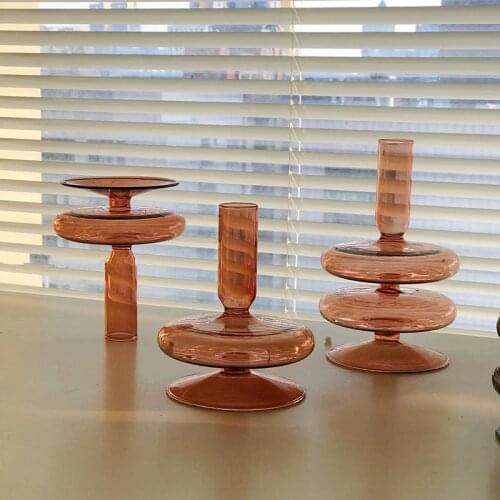 Transparent Glass Candle Holder Aromatherapy Clear Decorative Glass Home Decor Beautiful Living Room Bathroom Lighting