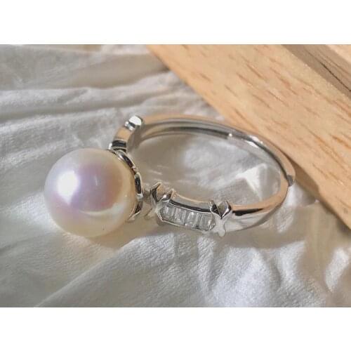 925 Sterling Silver Adjustable Ring Settings Findings Mountings Parts for Pearl Corals Jade Crystal, 5pcs/lot