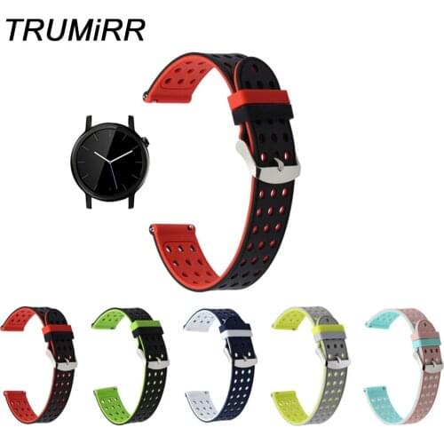 Quick Release Silicone Rubber Watch Band Wrist Strap for Moto 360 2 42mm Men Gear S2 Classic R732 R735 Pebble Time Round 20mm