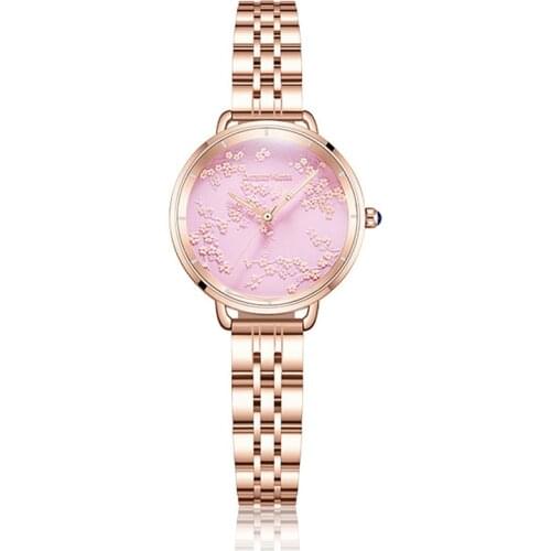 Luxury brand watches for Womens 2021 3D romantic cherry blossom series steel band waterproof quartz ladies watch Bracelet gifts