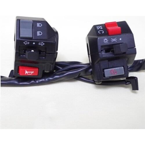 2x Motorcycle 7/8" L and R Handlebar Horn Turn Signal Headlight Electrical Start Switch Control Switches Motorbike Accessories