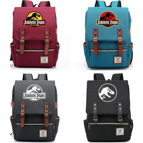 B3301 Fashion Dinosaur Jurassic Park World Buckle Children School bag Teenagers Student Schoolbags Women Bagpack Men Backpack