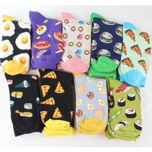 Food Funny Socks Hamburg Avocado Cookies Egg Sushi Cute Socks Women Calcetines Divertidos Harajuku Sokken Skarpetki Unisex Meias