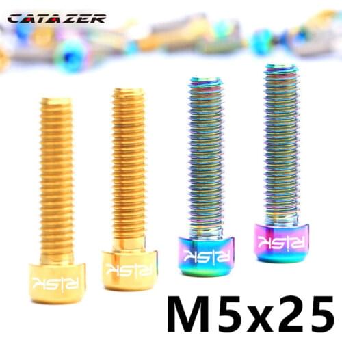 Super Light 2pcs M5x25mm Brake Lever Fixed Titanium Alloy Screw for Mountain Bike Guide R RS RSC Oil Disc Brake Gift