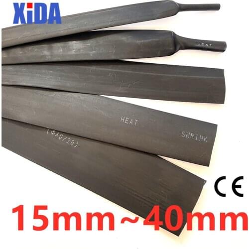 1meter 2:1 Black Clear 20mm 30mm 40mm Heat Shrink Tube Shrinkable Heatshrink Tubing Wire Sleeving Wrap Kits Sell DIY Connector