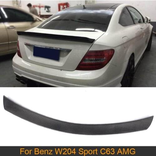 For C63 Carbon Fiber Rear Trunk Boot Spoiler Lip Wing for Mercedes Benz W204 C204 C63 AMG C200 C250 C300 2 Door Coupe 2008-2014