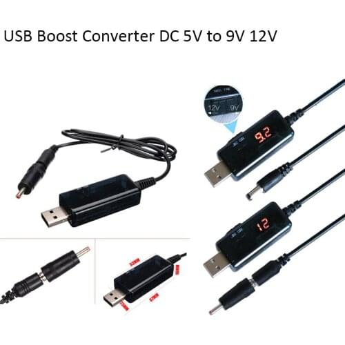 USB Boost Converter DC 5V to 9V 12V USB Step-up Converter Cable 5V to 9V 12V Connecter For Power Supply/Charger/Power Converter
