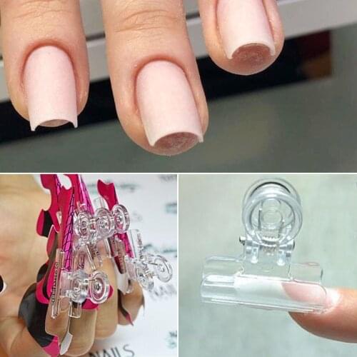 24PCS Nail Pinching Clip Nail Art Extension Paper Holder Shaped Clip Fixing Clip Nail Extension Paper Holder Curve Forming Clamp