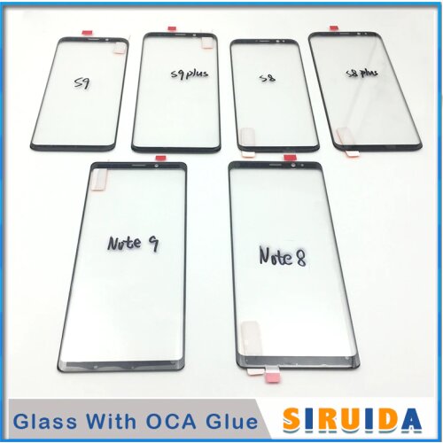 10pcs LCD Front Glass Lens With OCA Glue For Samsung Galaxy S10 S20 Note 20Ultra S8 Plus Note8 Touch Screen Outer Glass