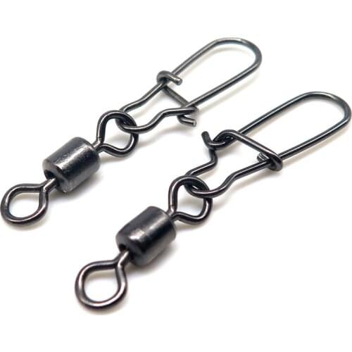 100/200/300/500 PCS Stainless Steel Snap Swivel Fishing Hook Connector Clip Accessories Wholesale Free Shipping