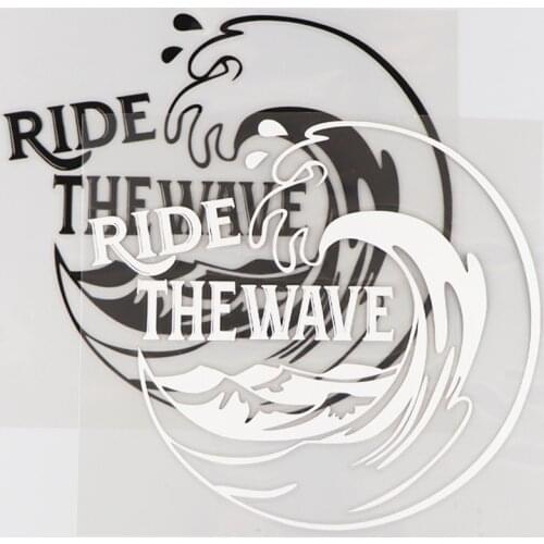 16.8*15.1CM RIDE THE WAVE Vinyl Decal Car Sticker Personality Word Decorates Funny Surf