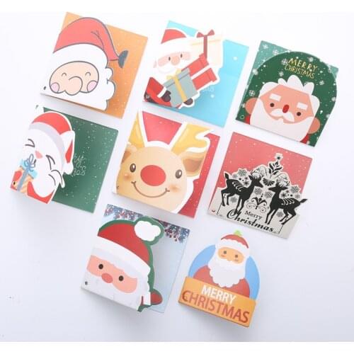 New 20Pcs/Set Cartoon Christmas Snowman Elk Santa Claus Greeting Cards Christmas and New Year Postcard Gift