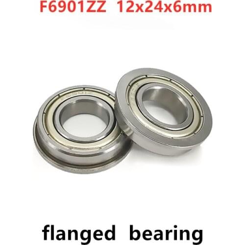 20pcs/50pcs F6901ZZ Flanged bearing 12x24x6 F6901 F6901-2Z shielded flange deep groove ball bearings 12*24*6 mm