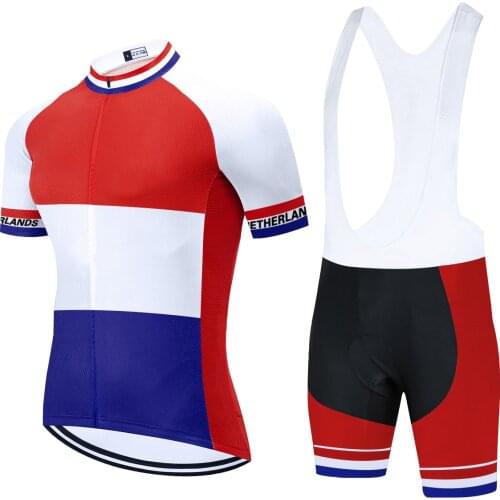 2021 Men Netherlands National TEAM Cycling Clothing Set Summer Men Outdoor Bicycle Bike MTB Riding Short Sleeve Jersey 20D Pad