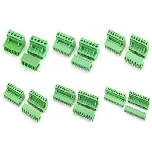 2EDG5.08 2/3/4/5/6/7/8/9/10/12Pin Straight Needle Terminal Plug Type 300V 15A 5.08mm Pitch Pcb Screw Terminal Block