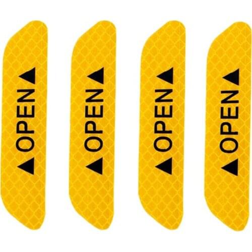 4PCS/SET Car Styling Warning Car Sticker Affixed To The Door To Open The Door Crash Safety Warning Stickers Reflective