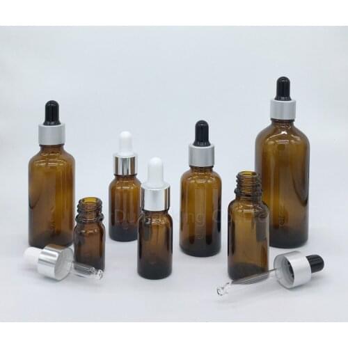5ml-100ml amber Essential Oil Bottle, Reagent Eye Dropper Amber Glass Aromatherapy Liquid Pipette Bottle Refillable 10pcs