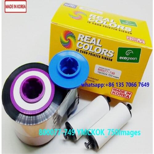 5Pieces Compatible Zebra Ribbon 800077-749 YMCKOK 750 Images Double Side Printting for Zebra ZXP7 Card Printer