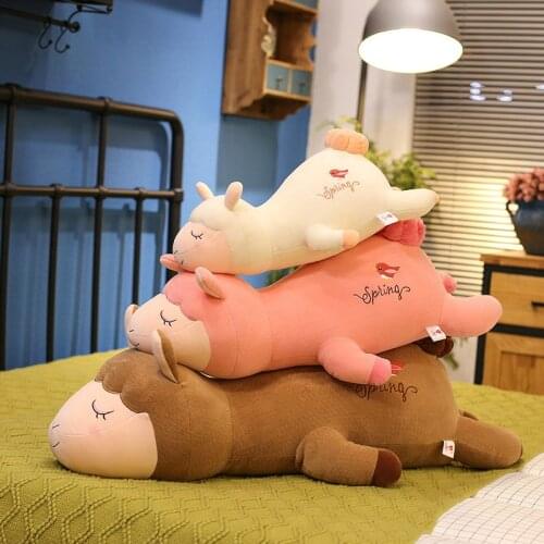 50/70/100CM Lovely Plush Alpaca Pillow Kawaii Animal Sheep Toys Alpacasso Cushion for Girls Baby Valentines Birthday Gifts