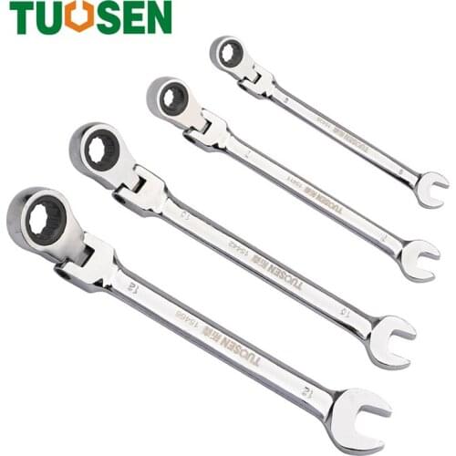 6-24mm Open Wrench Plum Blossom Ratchet Wrench Double-Headed Quick-shaking Dual-use 180° Adjustable head Mirror Torque Spanner