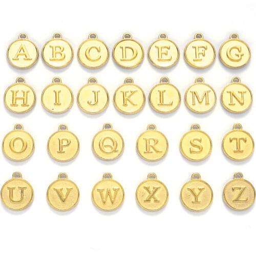 Diy jewelry accessories retro alloy small pendant bracelet pendant accessories double-sided English 26 letters listing